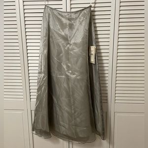 Vintage NWT Scott McClintock 12 Silver Taffeta Millennium 2000 Maxi Skirt